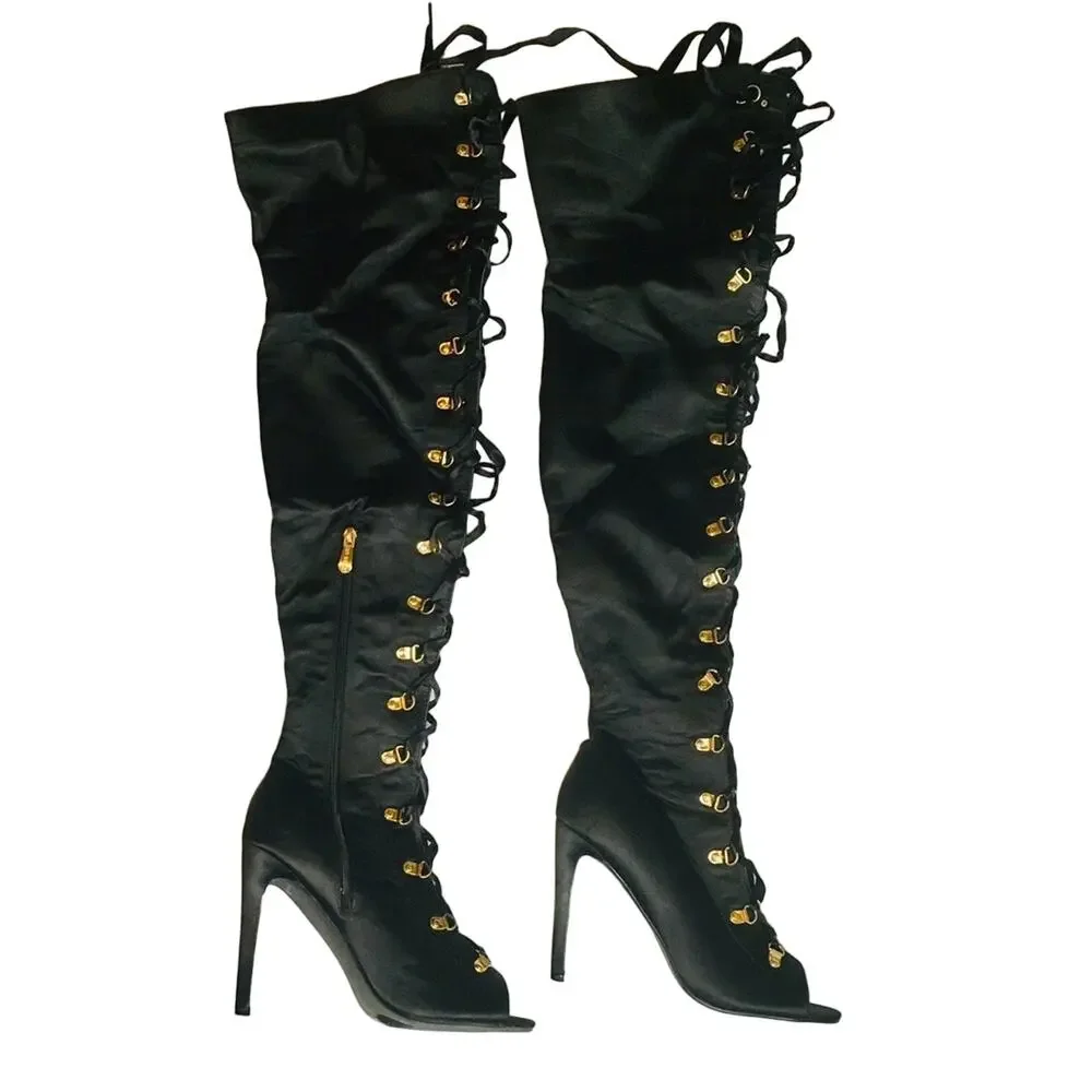 Cape Robbin Olga-26 Women Black Over The Knee Boot